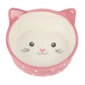 Happy pet katten voerbak polka roze / creme