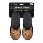 Katten pantoffel met afbeelding van oranje zwarte kat