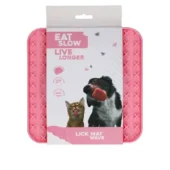 Eat Slow Live Longer katten Lick Mat Wave Roze