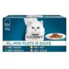 Gourmet natvoer in saus Perle mini filets kip/konijn/rund/zalm 60x85gr