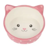 happy-pet-voerbak-kat-polka-roze-creme.webp