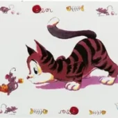 Trixie katten placemat met afbeelding stripkat 6st