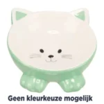 Trixie keramieke verhoogde voerbak en drininkbak Kattenkop assorti