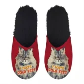 katten pantoffels rood zwart i hate cold feets
