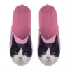 Roze Katten Pantoffel met afbeelding zwart witte kat