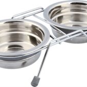 TRIXIE VOERBAK / DRINKBAK DUBBEL RVS GRIJS