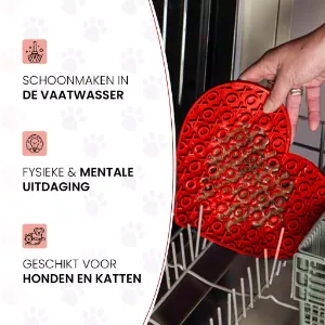 Eat Slow Live Longer Lick Mat Lovely Rood - Afbeelding 5