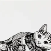 TRIXIE PLACEMAT KAT WIT / ZWART