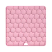 Alternative view of Eat Slow Live Longer Lick Mat Honeycomb Roze