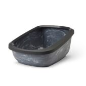 SAVIC KATTENBAK ASEO JUMBO MARBLE GRIJS / ZWART