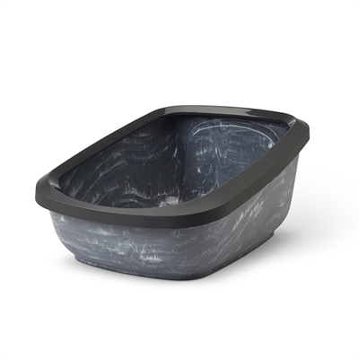 SAVIC KATTENBAK ASEO JUMBO MARBLE GRIJS / ZWART