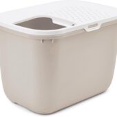 SAVIC KATTENBAK HOP IN WIT / MOKKA