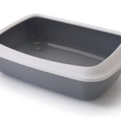 SAVIC KATTENBAK IRIZ MET RAND KOUDGRIJS / WIT