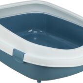 TRIXIE KATTENBAK PRIMO MET RAND BLAUW / WIT