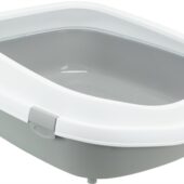 TRIXIE KATTENBAK PRIMO MET RAND GRIJS / WIT