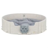 TRIXIE KATTENMAND EMELIE VILT OVAAL ZAND / GRIJS