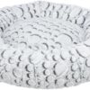 TRIXIE KATTENMAND MILA ROND PLUCHE WIT / GRIJS