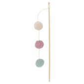 TRIXIE KATTENSPEELGOED KATTENHENGEL MET 3 BALLETJES HOUT MET CATNIP