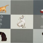 TRIXIE PLACEMAT PATCHWORK CAT GRIJS