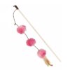 TRIXIE SPEELHENGEL POMPOMBALLEN HOUT / PLUCHE MET VALERIAAN ROZE