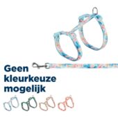 TRIXIE KATTENTUIGJE MET RIEM FLOWER POWER MOTIEF ASSORTI