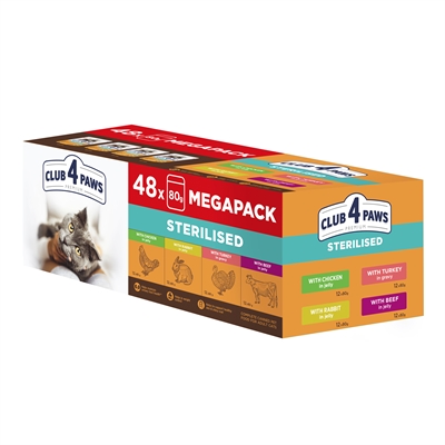 CLUB 4 PAWS PREMIUM ADULT STERILISED MEGAPACK